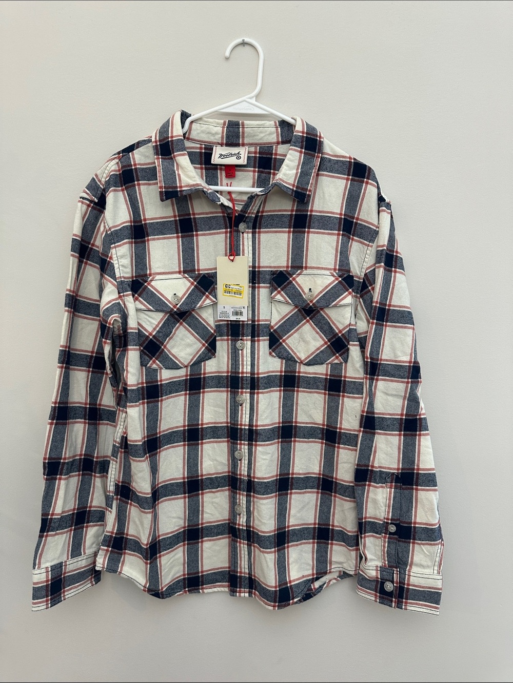 Target Cream, Navy & OLLLY9 Plaid Button-Front Shirt
